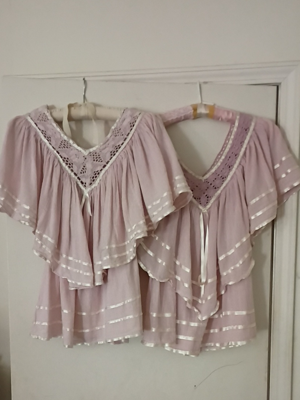 Hold Handmade Mexican Butterfly Wing Cotton Blouse Mommy &Me Set M & Kid L